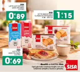 IperSisa Latte UHT intero Sisa offerta