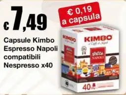 Sì con te Superstore Capsule Kimbo Espresso Napoli compatibili Nespresso offerta