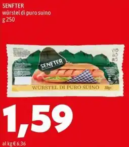MEGA Senfter würstel di puro suino offerta