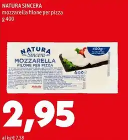 MEGA Natura Sincera mozzarella filone per pizza offerta