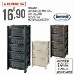 Iper Nonna Isa Arianna contenitore multiuso con cassetti in plastica motivo a canestro offerta