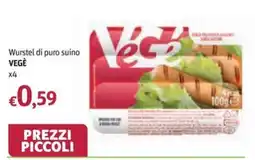 Futura Supermercati Wurstel di puro suino VEGÈ offerta