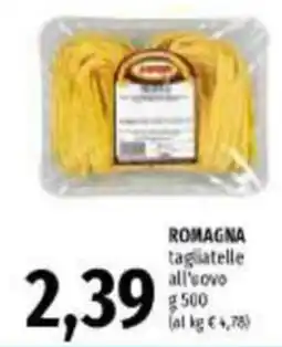 Emi Supermercati Romagna tagliatelle all'uovo offerta