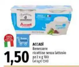 Emi Supermercati Accadì Benessere ricottine senza lattosio offerta