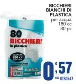 Gruppo di Palo Bicchieri bianchi in plastica offerta