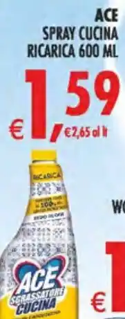 Deco Iperstore Ace spray cucina ricarica offerta