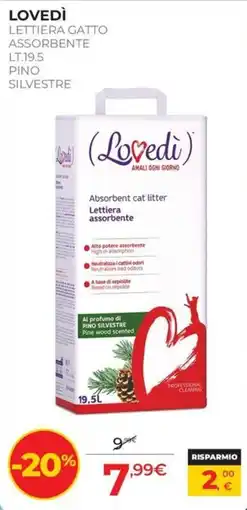 Arcaplanet Lettiera gatto assorbente Lovedì offerta