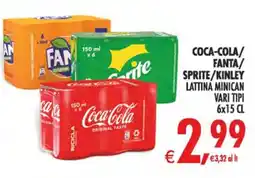 Deco Iperstore Coca-Cola/Fanta/Sprite/Kinley lattina minican offerta