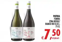 Deco Iperstore Patria Femina Etna Rosso/Bianco Bio D.O.C. offerta