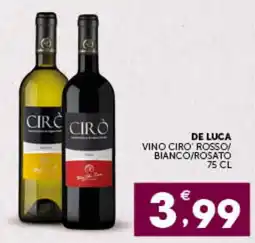 IperSisa Vino Ciro' Rosso/Bianco/Rosato offerta