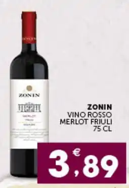 IperSisa Zonin vino rosso merlot friuli offerta