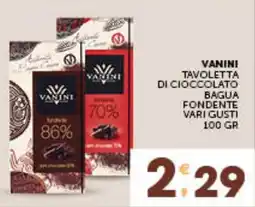 IperSisa Vanini Tavoletta di cioccolato bagua fondente vari gusti offerta