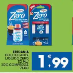 IperSisa Eridania dolcificante liquido zero offerta