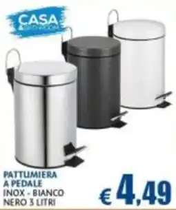 Casa & Co Pattumiera a pedale inox - bianco nero offerta