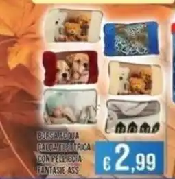 Azzurro Convenienza Borsa acqua calda elettrica con pelliccia fantasie ass. offerta