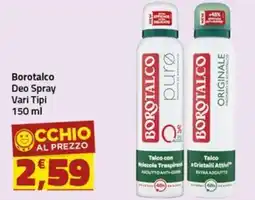 Supermercati Briò Borotalco Deo Spray offerta