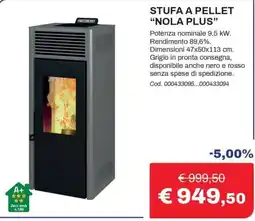 Eurobrico Stufa a pellet Nola Plus offerta