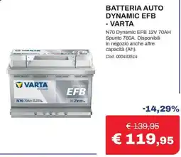 Eurobrico Batteria auto dynamic efb - Varta offerta