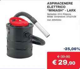 Eurobrico Aspiracenere elettrico "Miniash" - Larx offerta