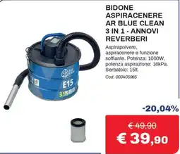 Eurobrico Bidone aspiracenere ar blue clean offerta