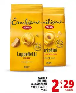 Deco Market Barilla Emiliane pasta ripiena varie trafile offerta
