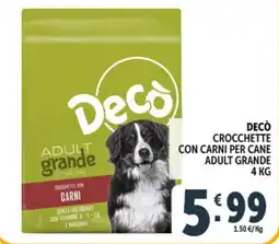 Deco Market Decò crocchette con carni per cane adult grande offerta