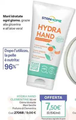 Stanhome HYDRA HAND CLEMENTINE Crema Idratante Mani Secche Profumo di Clementina offerta