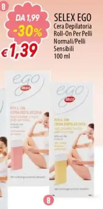 SELEX EGO Cera Depilatoria Roll-On Per Pelli Normali/Pelli Sensibili