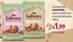 Futura Supermercati Galbusera Granola frolla avena, mirtilli rossi e cocco/frutta secca offerta