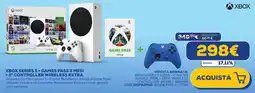 Euronics Xbox Series S+ Games Pass 3 mesi +2° Controller Wireless Extra offerta