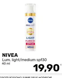 Iper Tosano NIVEA Lum. light/medium spf30 offerta