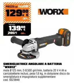 OBI Smerigliatrice angolare a batteria WORX offerta
