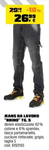 OBI Jeans da lavoro "Rhino" tg. S offerta