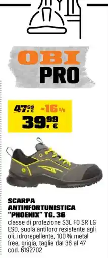 OBI Obi Pro Scarpa Antinfortunistica Phoenix offerta