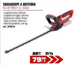 OBI Tagliasiepi a batteria GC-CH 1855/1 LI - Solo offerta