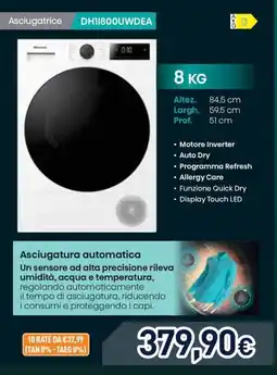 Unieuro Hisense Asciugatrice DH11800UWDEA offerta