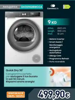 Unieuro Hisense Asciugatrice DH3S902BWCCA offerta