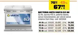 OBI Batteria auto Varta 52 Ah offerta