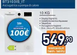 Unieuro Asciugatrice Beko a pompa di calore offerta