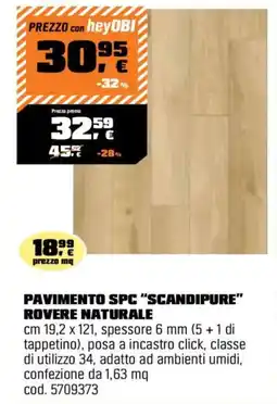 OBI Pavimento SPC Scandipure Rovere Naturale offerta