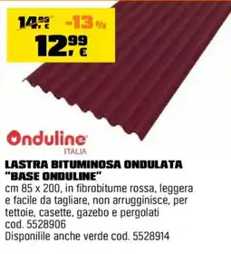 OBI Onduline LAstra bituminosa ondulata "Base Onduline" offerta