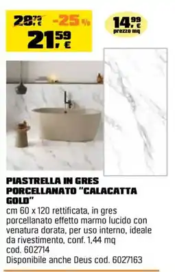OBI Piastrella in gres porcellanato "Calacatta Gold" offerta
