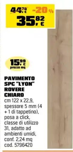 OBI Pavimento SPC "Lyon" Rovere Chiaro offerta