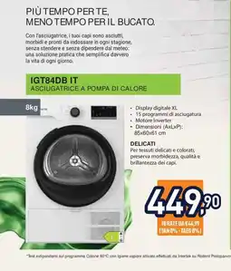 Unieuro Asciugatrice a pompa di calore IGT84DB IT offerta