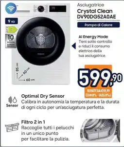Unieuro Samsung Asciugatrice Crystal Clean offerta