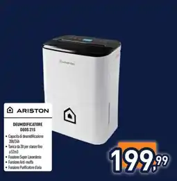 Unieuro Ariston deumidificatore deos 21s offerta