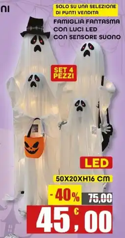 Maury's Famiglia fantasma con luci LED offerta