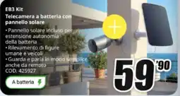 MediaWorld EB3 Kit Telecamera a batteria con pannello solare offerta