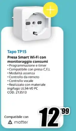 MediaWorld Tapo TP15 Presa Smart Wi-Fi con monitoraggio consumi offerta