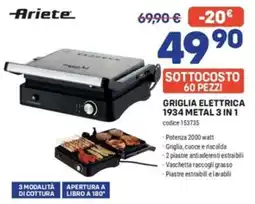 FreeShop Ariete griglia elettrica 1934 metal 3 in 1 offerta